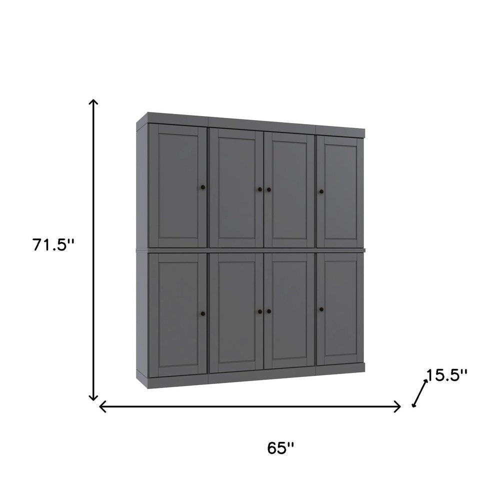 Gray Solid Wood 8 Pantry or Storage Closet - 72-inch