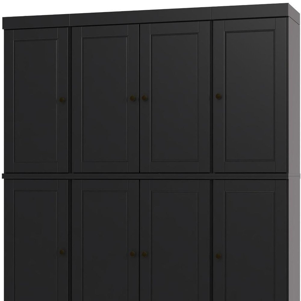 Black Solid Wood 8 Pantry or Storage Closet - 72-inch