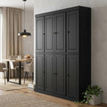 Black Solid Wood 8 Pantry or Storage Closet - 72-inch