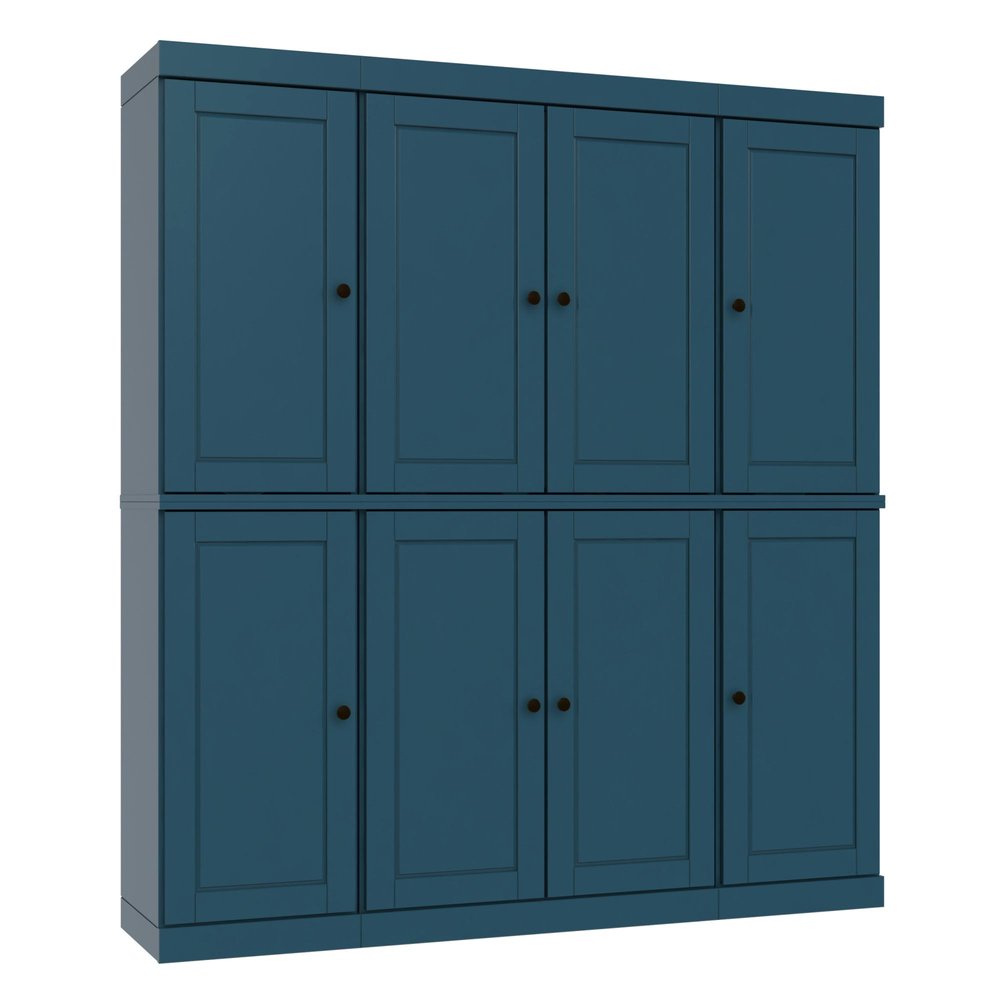 Teal Blue Solid Wood 8 Pantry or Storage Closet - 72-inch