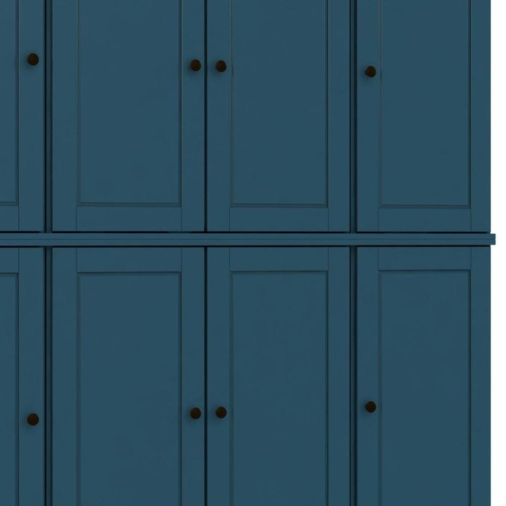 Teal Blue Solid Wood 8 Pantry or Storage Closet - 72-inch