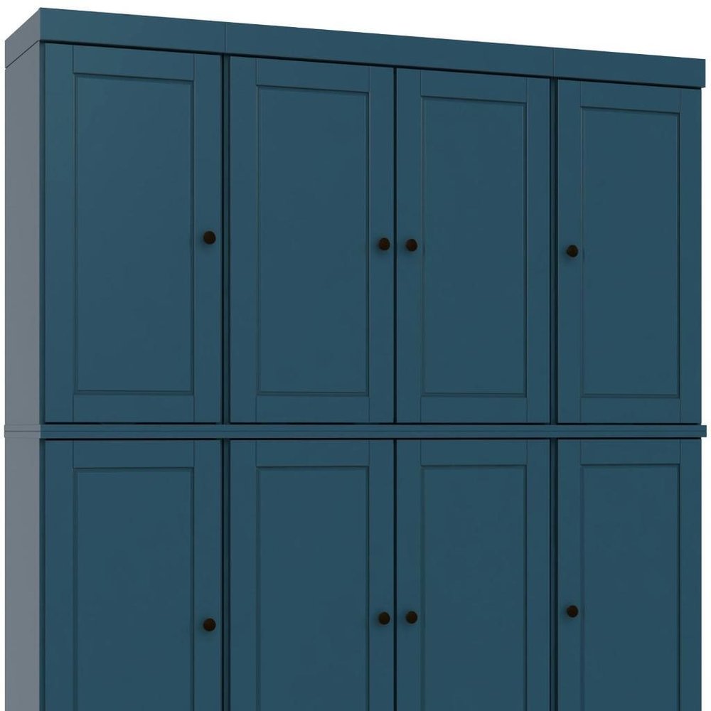 Teal Blue Solid Wood 8 Pantry or Storage Closet - 72-inch