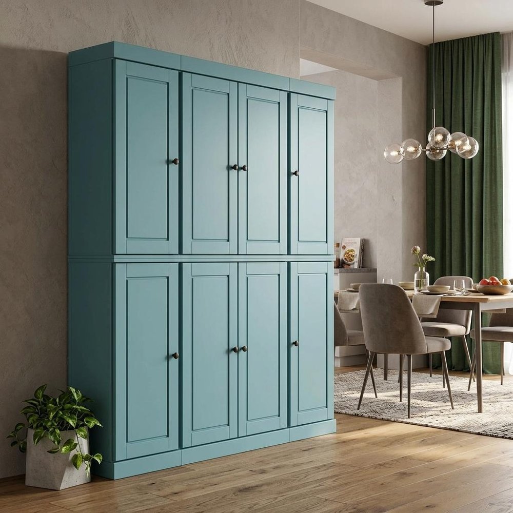 Aqua Solid Wood 8 Pantry or Storage Closet - 72-inch