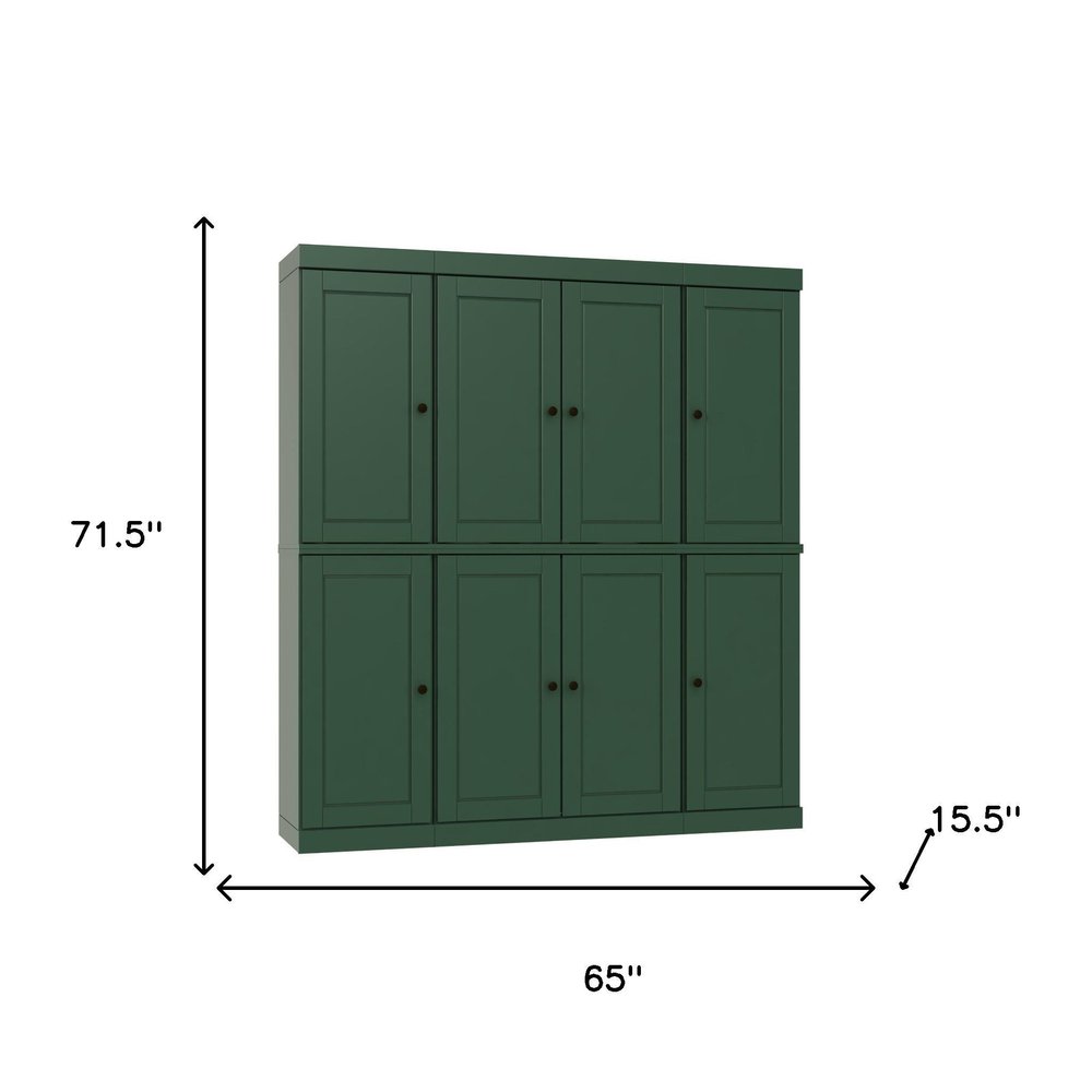 Green Solid Wood 8 Pantry or Storage Closet - 72-inch