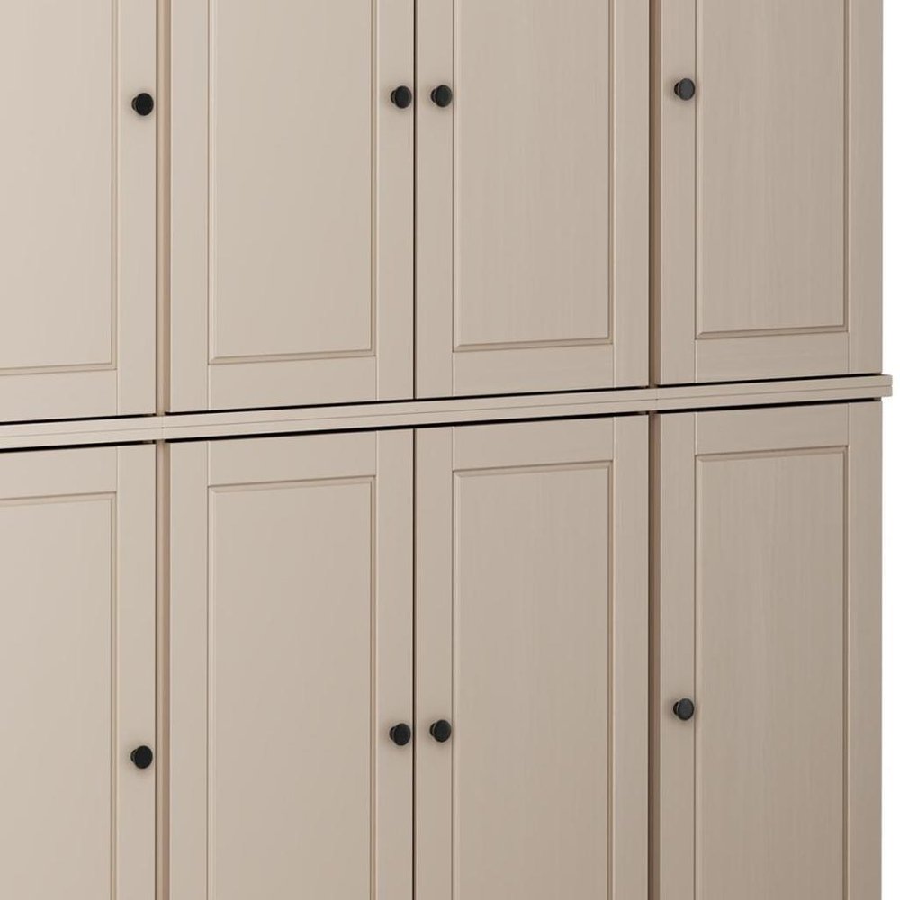 Beige Solid Wood 8 Pantry or Storage Closet - 72-inch