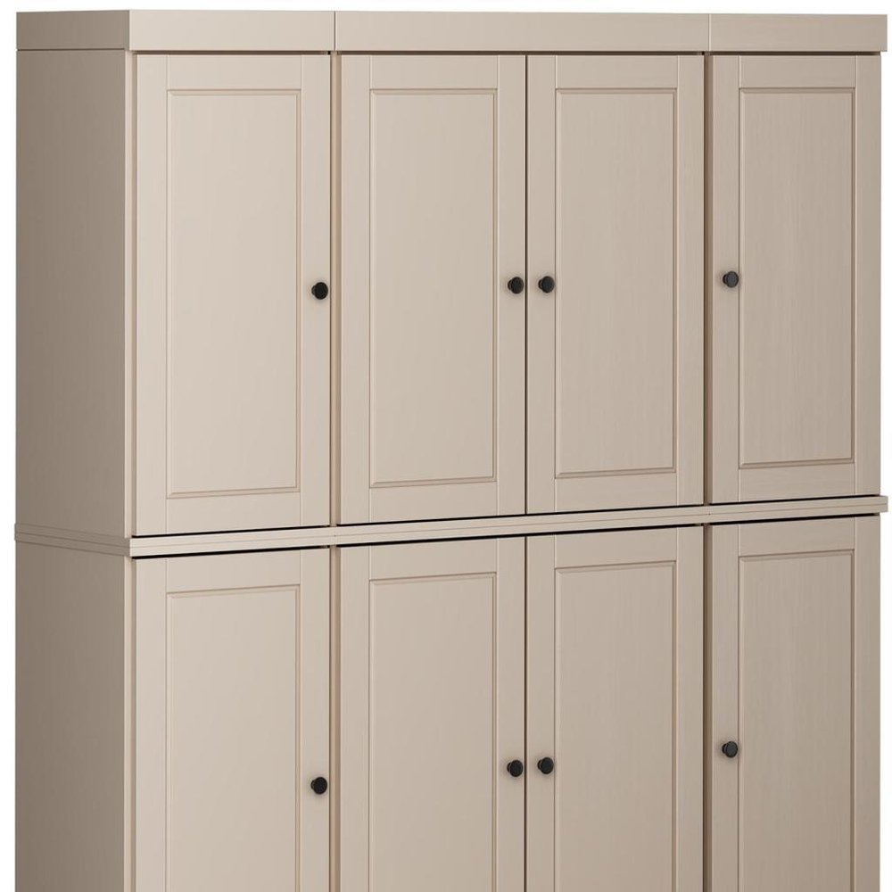 Beige Solid Wood 8 Pantry or Storage Closet - 72-inch
