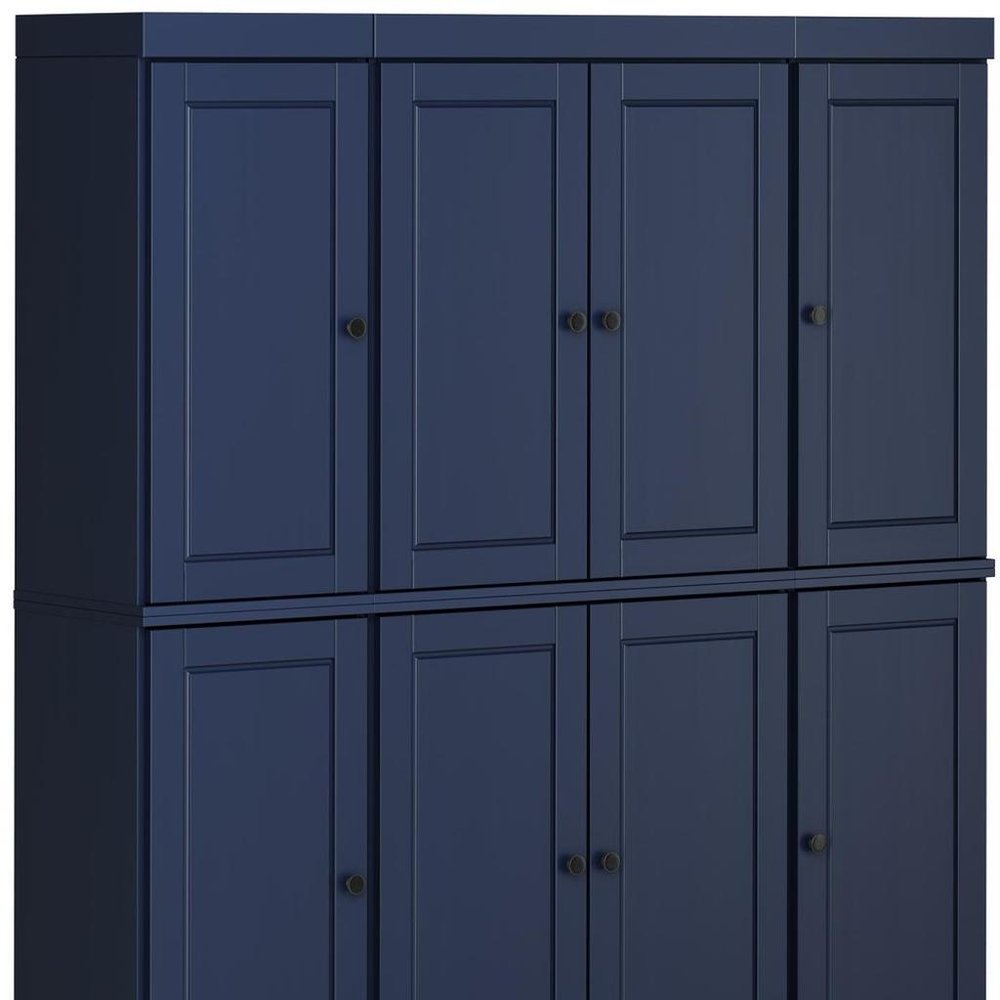 Navy Blue Solid Wood 8 Pantry or Storage Closet - 72-inch