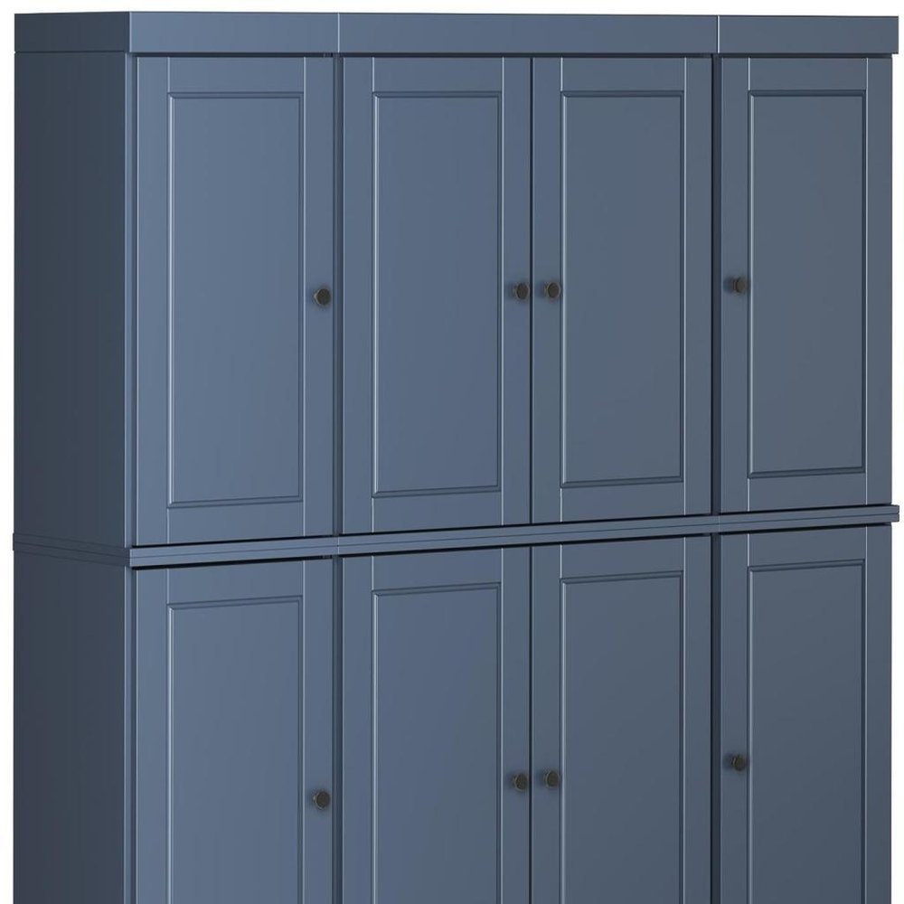 French Blue Solid Wood 8 Pantry or Storage Closet - 72-inch