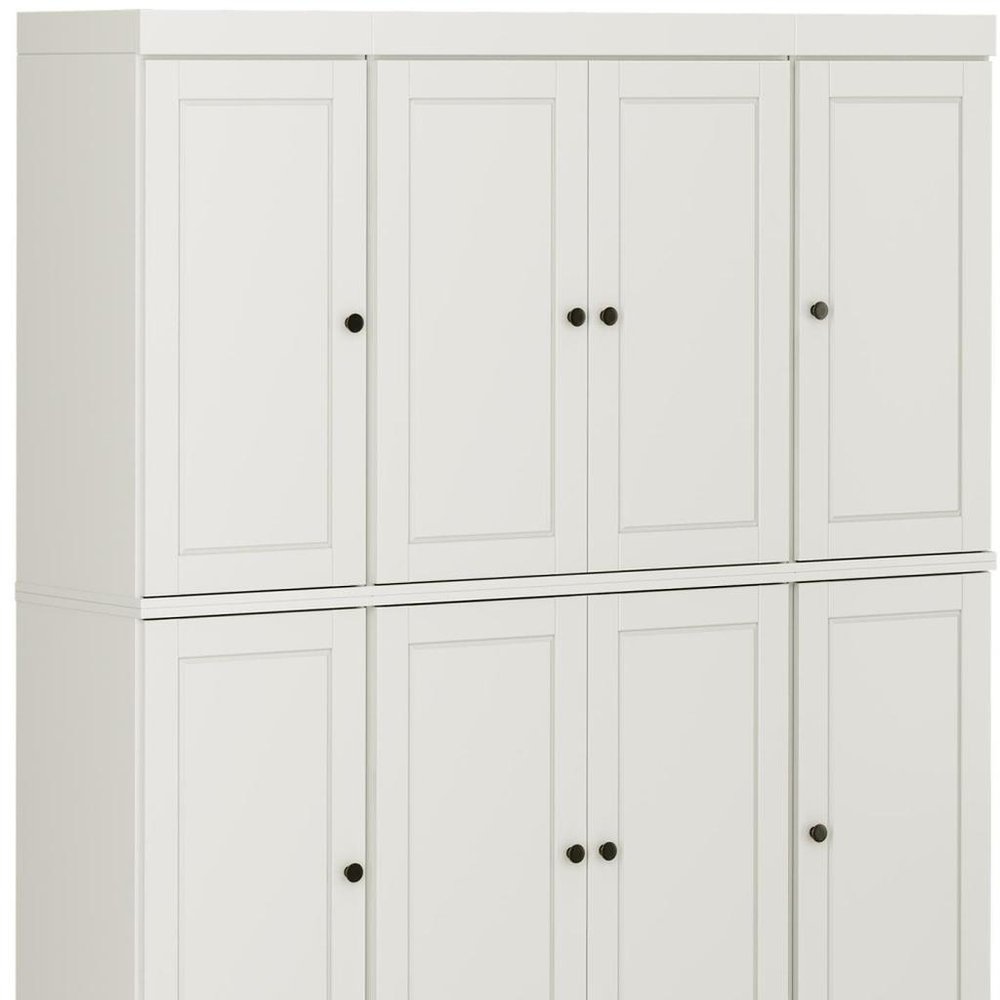 Off White Solid Wood 8 Pantry or Storage Closet - 72-inch