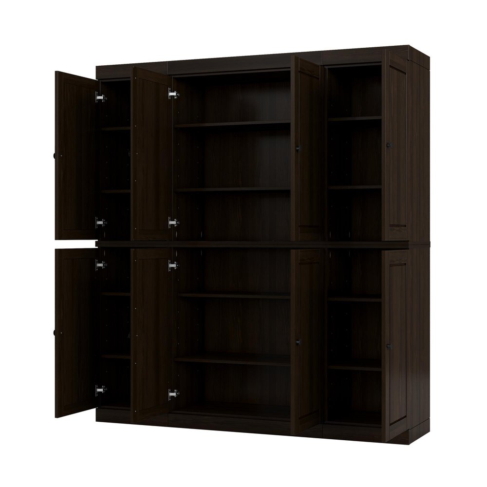 Espresso Solid Wood 8 Pantry or Storage Closet - 72-inch