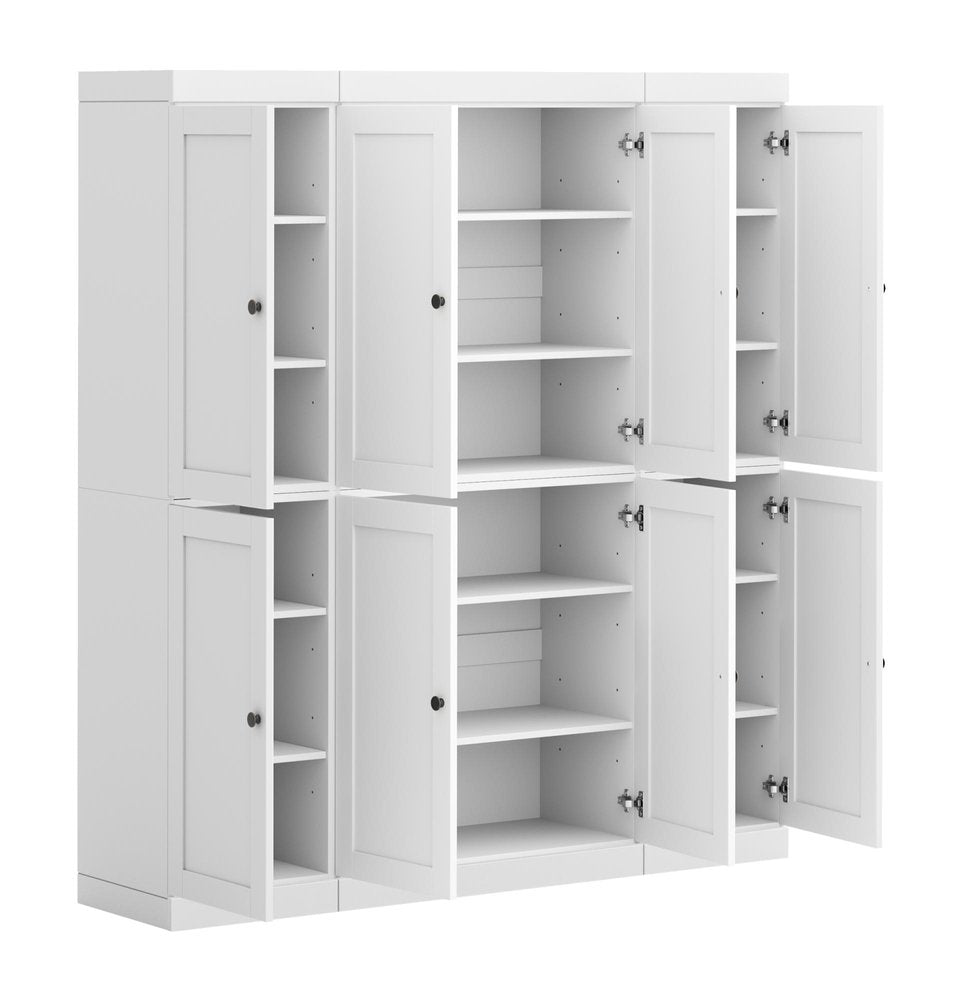 White Solid Wood 8 Pantry or Storage Closet - 72-inch