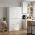White Solid Wood 8 Pantry or Storage Closet - 72-inch