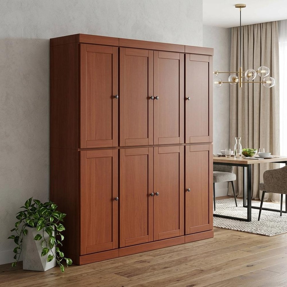 Coffee Solid Wood 8 Pantry or Storage Closet - 72-inch