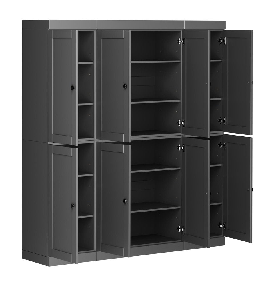 Gray Solid Wood 8 Pantry or Storage Closet - 72-inch