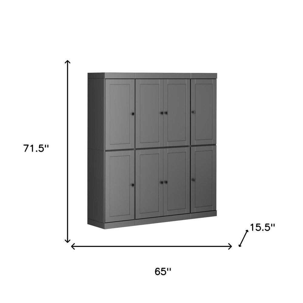 Gray Solid Wood 8 Pantry or Storage Closet - 72-inch
