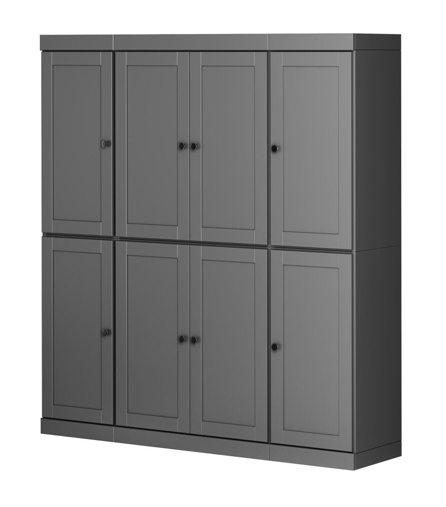 Gray Solid Wood 8 Pantry or Storage Closet - 72-inch