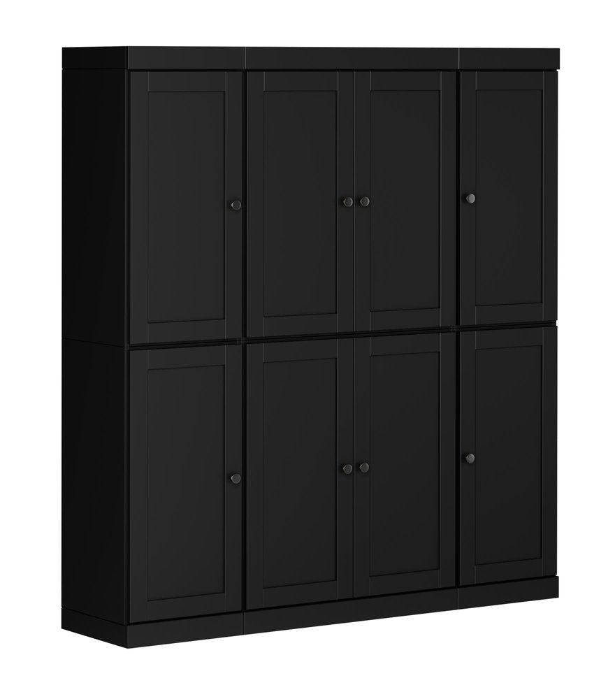 Black Solid Wood 8 Pantry or Storage Closet - 72-inch