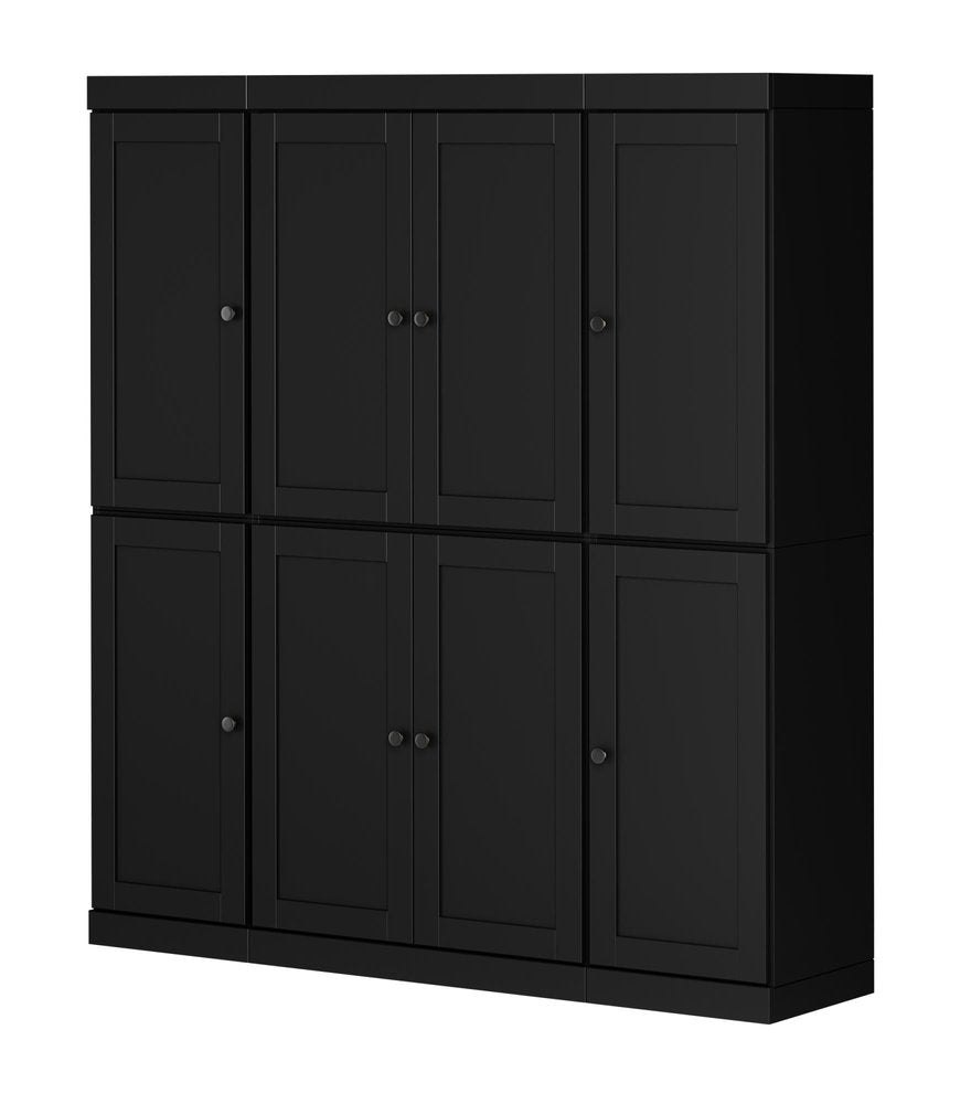 Black Solid Wood 8 Pantry or Storage Closet - 72-inch