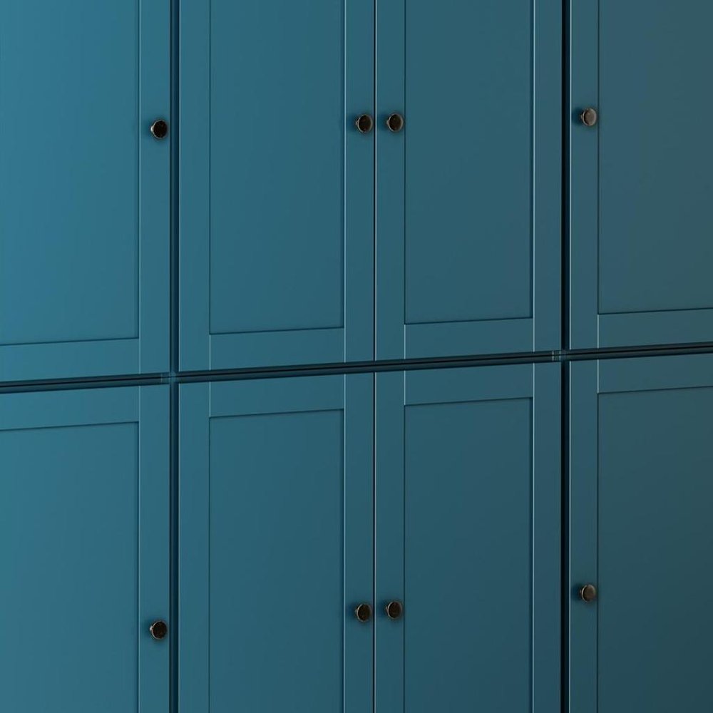 Teal Blue Solid Wood 8 Pantry or Storage Closet - 72-inch