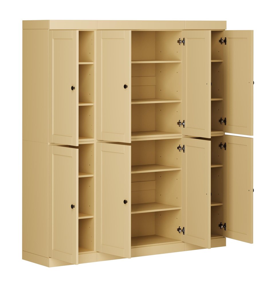 Yellow Solid Wood 8 Pantry or Storage Closet - 72-inch