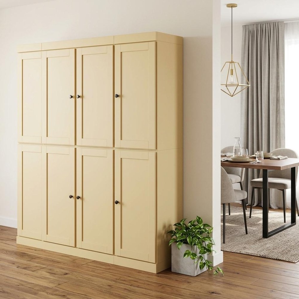 Yellow Solid Wood 8 Pantry or Storage Closet - 72-inch