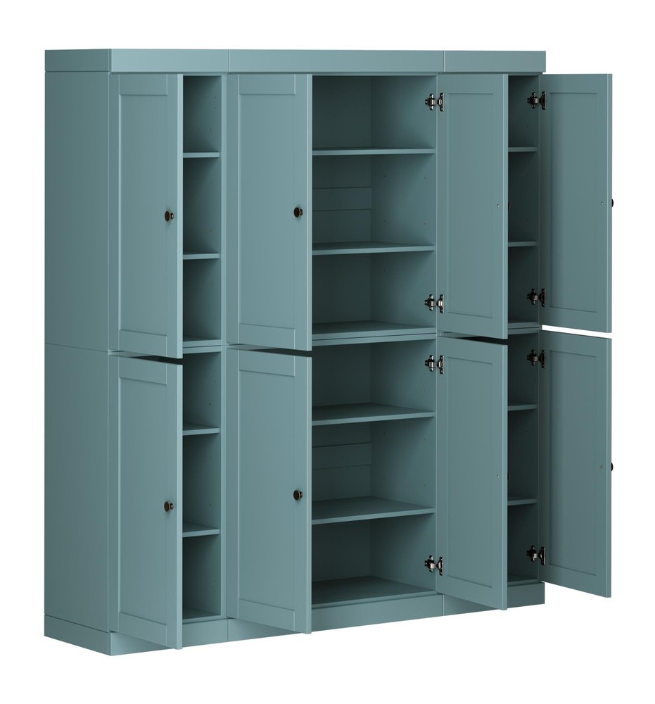 Aqua Solid Wood 8 Pantry or Storage Closet - 72-inch
