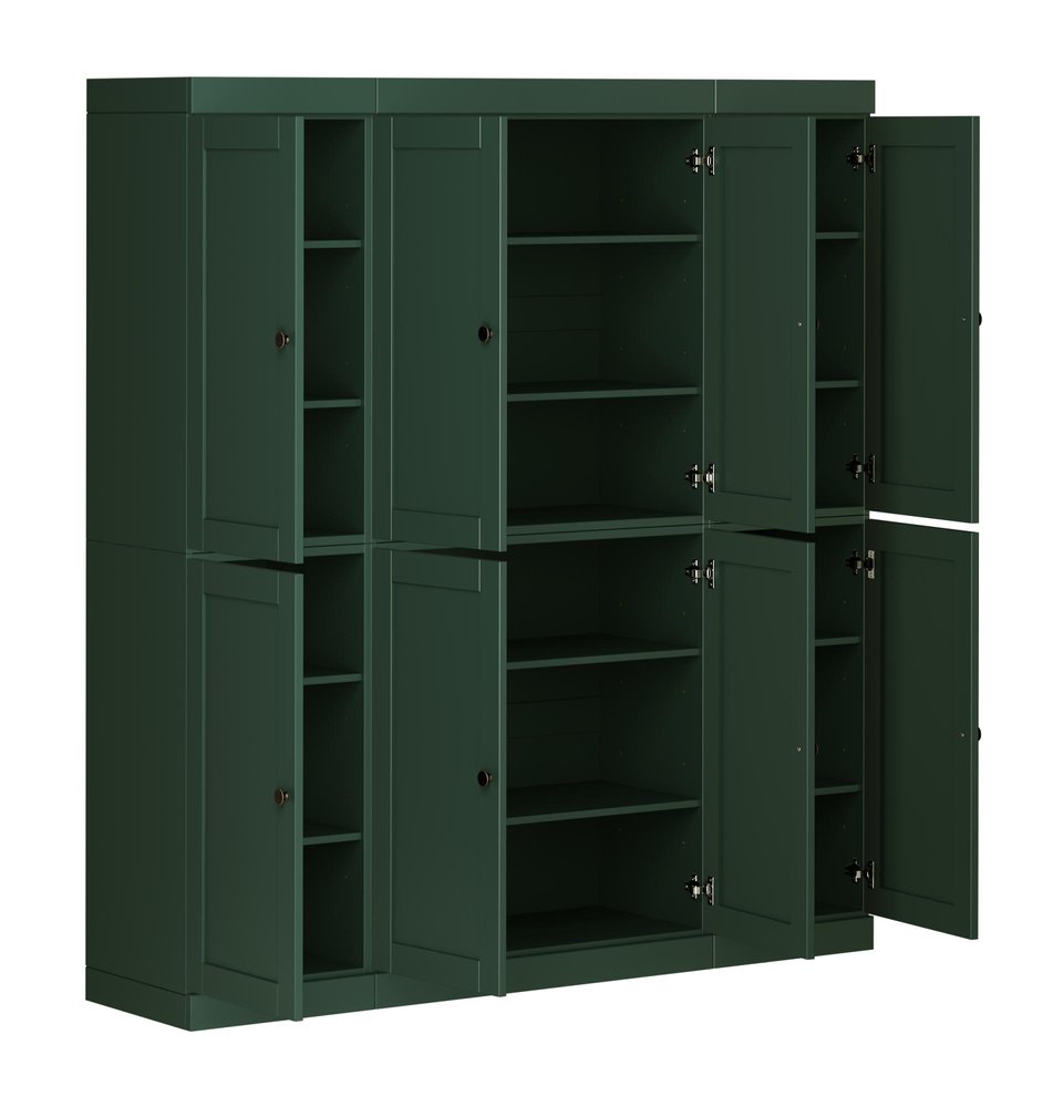 Green Solid Wood 8 Pantry or Storage Closet - 72-inch