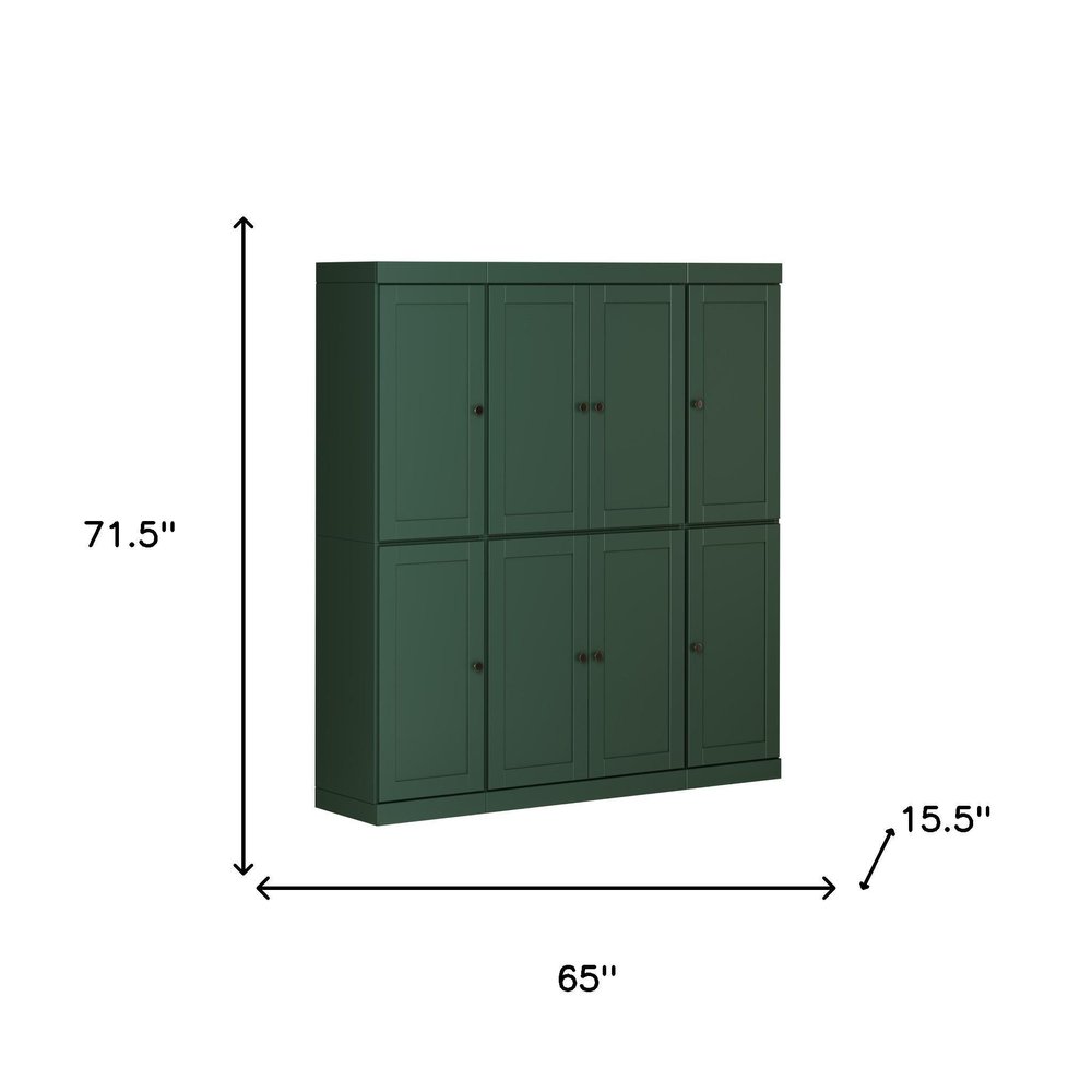 Green Solid Wood 8 Pantry or Storage Closet - 72-inch