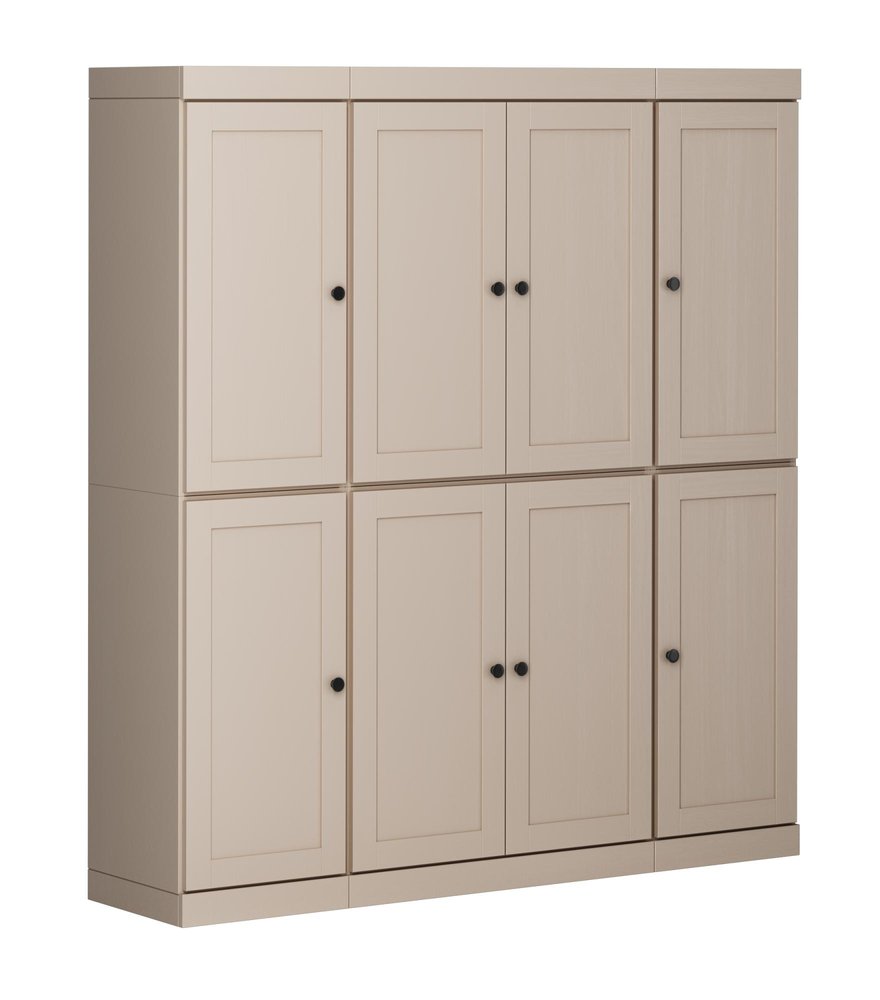 Beige Solid Wood 8 Pantry or Storage Closet - 72-inch