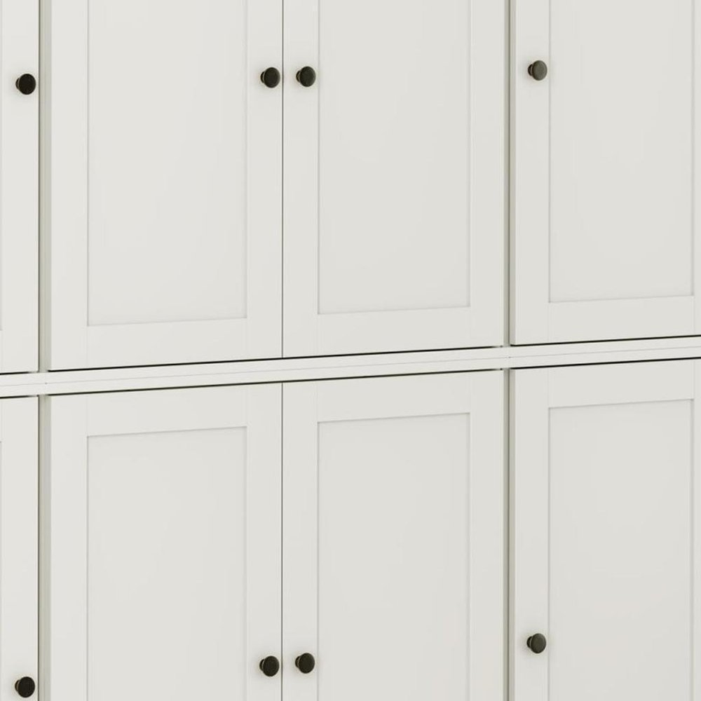 Off White Solid Wood 8 Pantry or Storage Closet - 72-inch