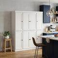 Off White Solid Wood 8 Pantry or Storage Closet - 72-inch