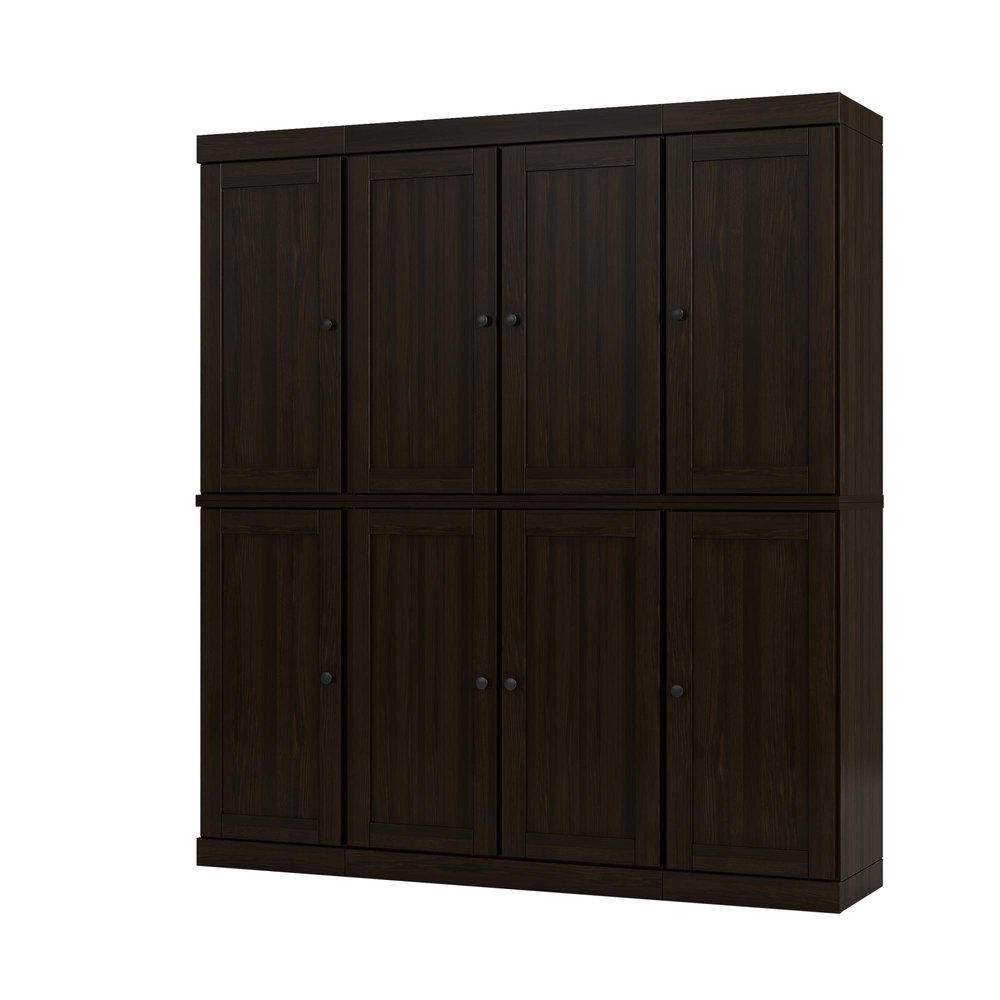 Espresso Solid Wood 8 Pantry or Storage Closet - 72-inch