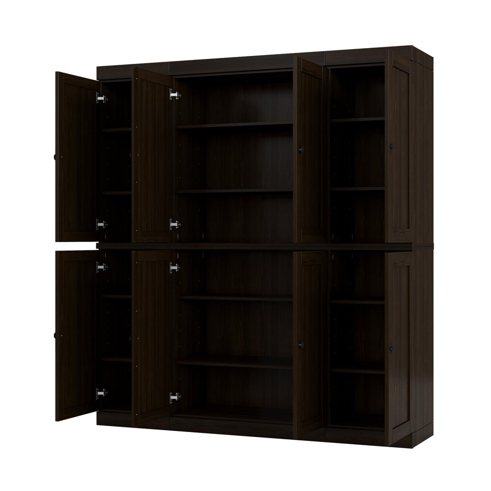 Espresso Solid Wood 8 Pantry or Storage Closet - 72-inch