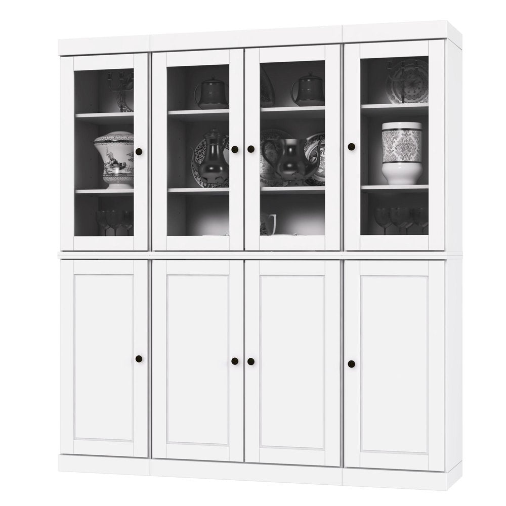 White Solid Wood 8 Pantry or Storage Closet - 72-inch