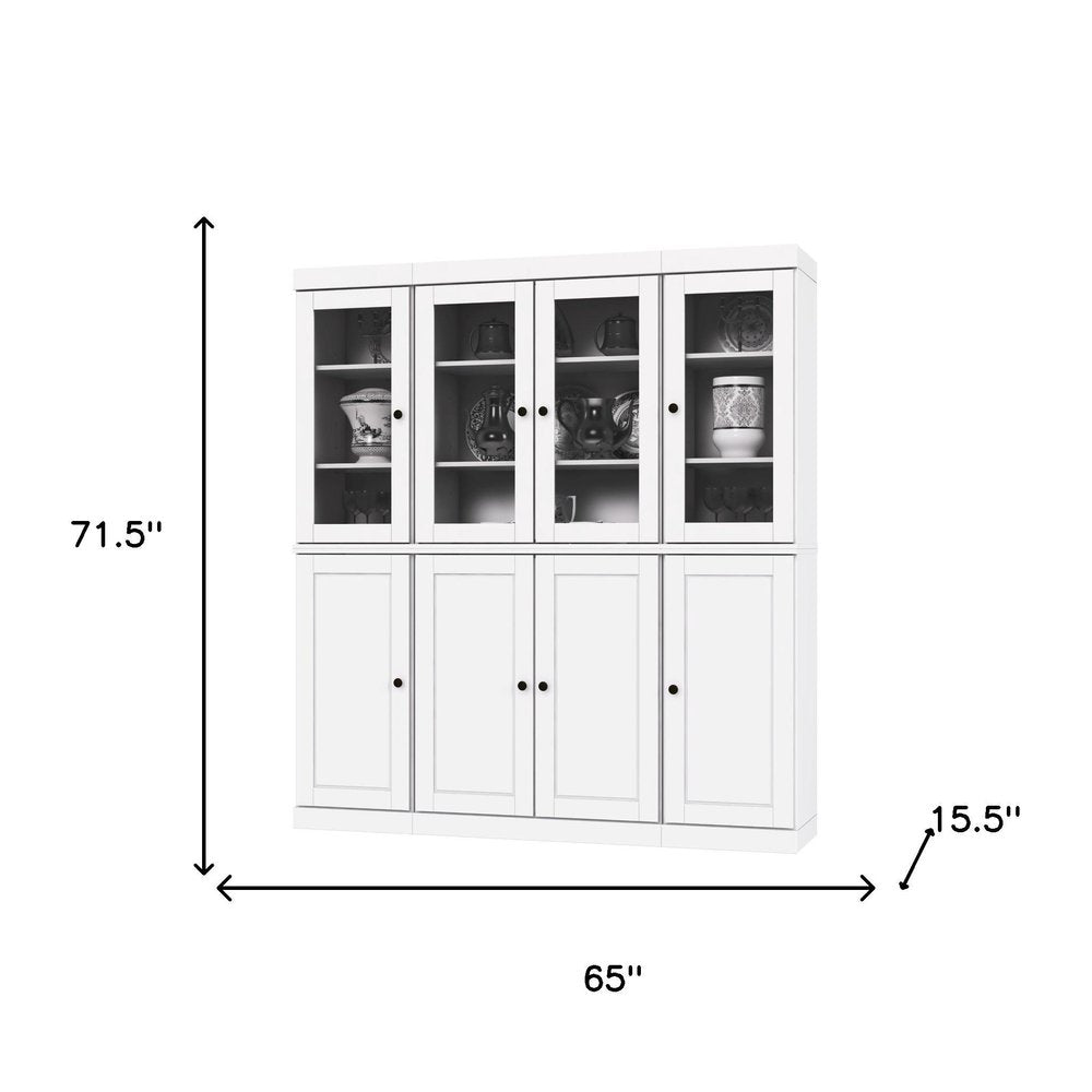 White Solid Wood 8 Pantry or Storage Closet - 72-inch