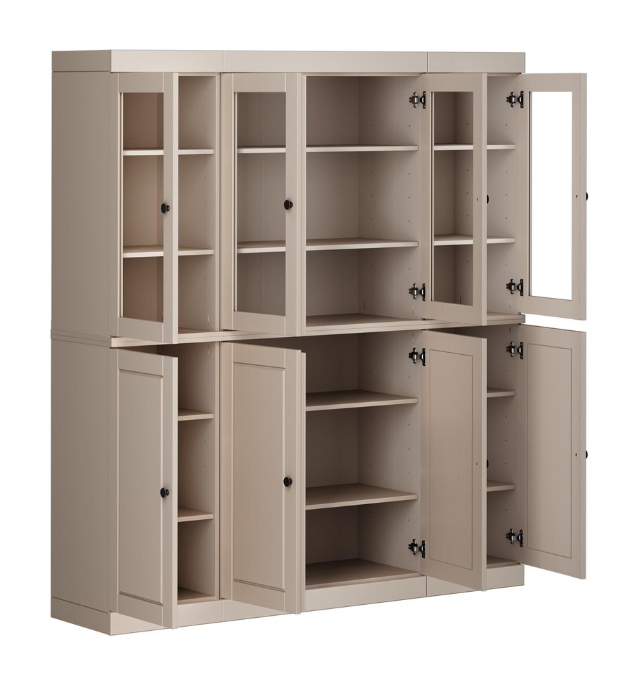 Beige Solid Wood 8 Pantry or Storage Closet - 72-inch
