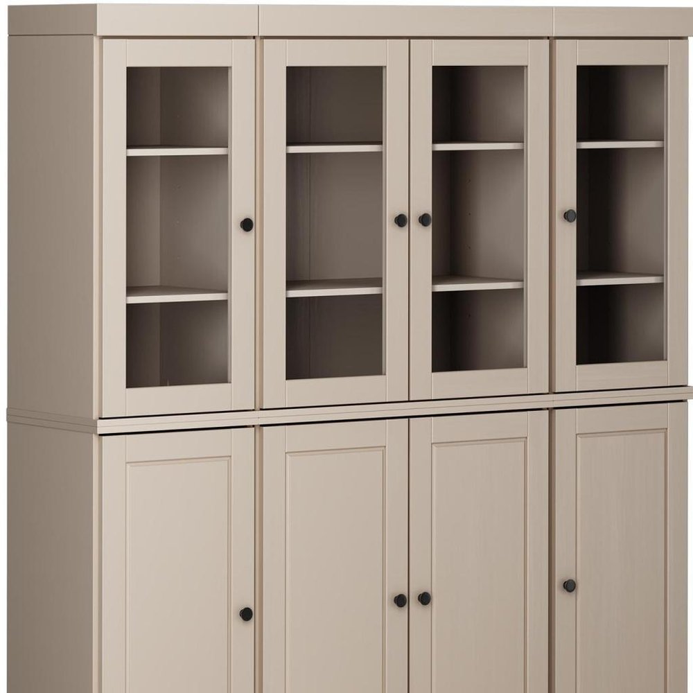 Beige Solid Wood 8 Pantry or Storage Closet - 72-inch