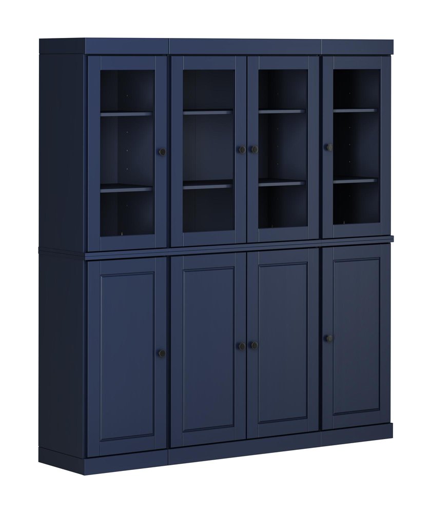 Navy Blue Solid Wood 8 Pantry or Storage Closet - 72-inch