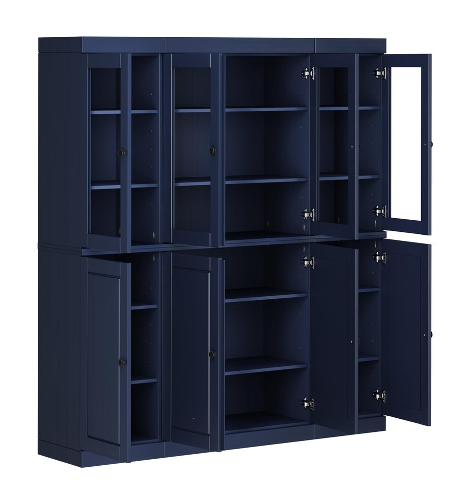 Navy Blue Solid Wood 8 Pantry or Storage Closet - 72-inch