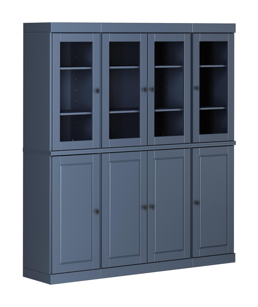 French Blue Solid Wood 8 Pantry or Storage Closet - 72-inch