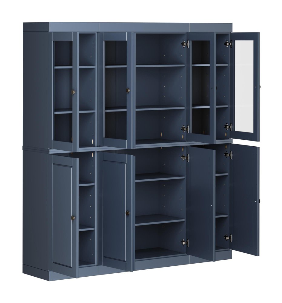 French Blue Solid Wood 8 Pantry or Storage Closet - 72-inch
