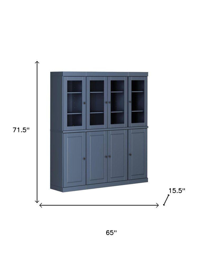 French Blue Solid Wood 8 Pantry or Storage Closet - 72-inch