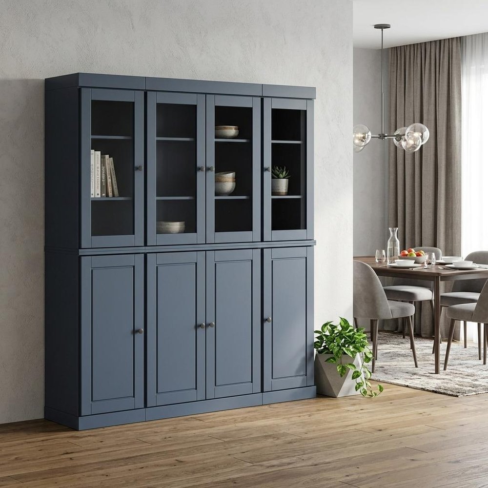French Blue Solid Wood 8 Pantry or Storage Closet - 72-inch