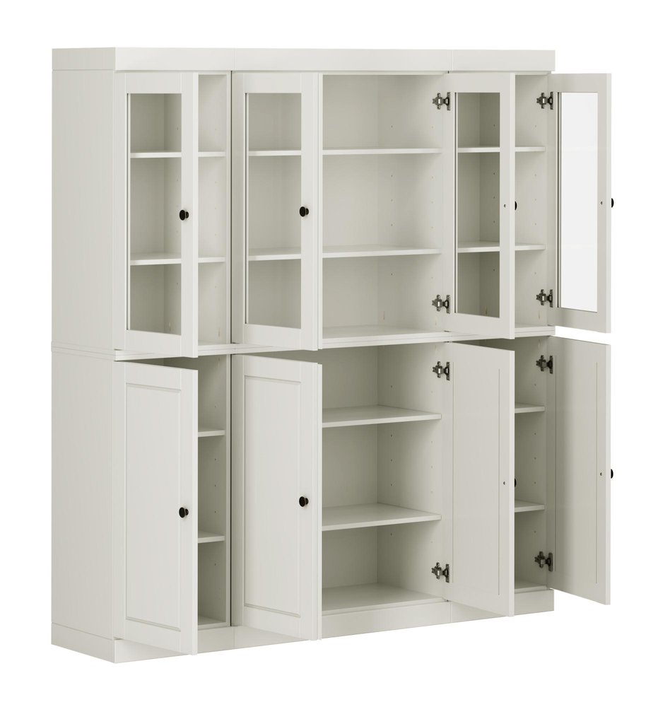 Off White Solid Wood 8 Pantry or Storage Closet - 72-inch