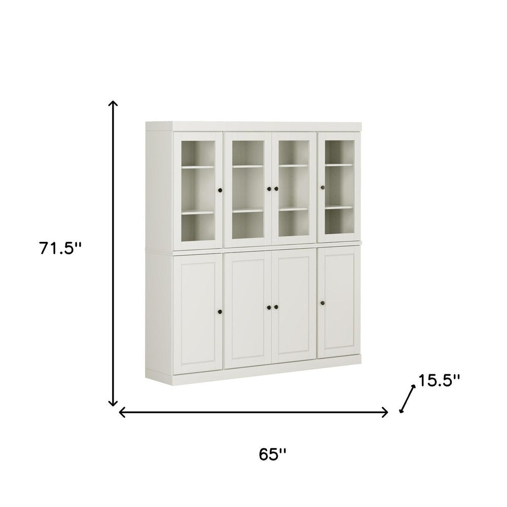 Off White Solid Wood 8 Pantry or Storage Closet - 72-inch