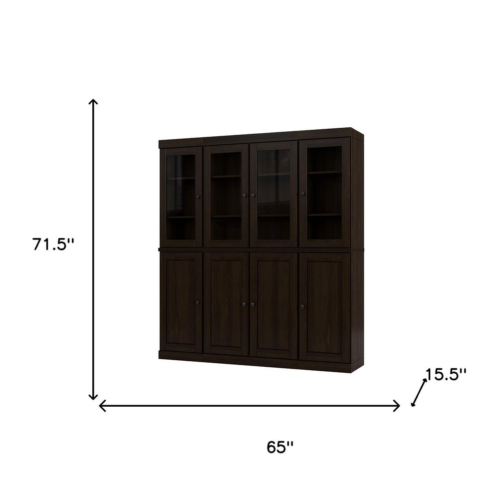Espresso Solid Wood 8 Pantry or Storage Closet - 72-inch