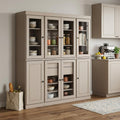 Beige Solid Wood 8 Two Drawer Pantry or Storage Closet - 72-inch