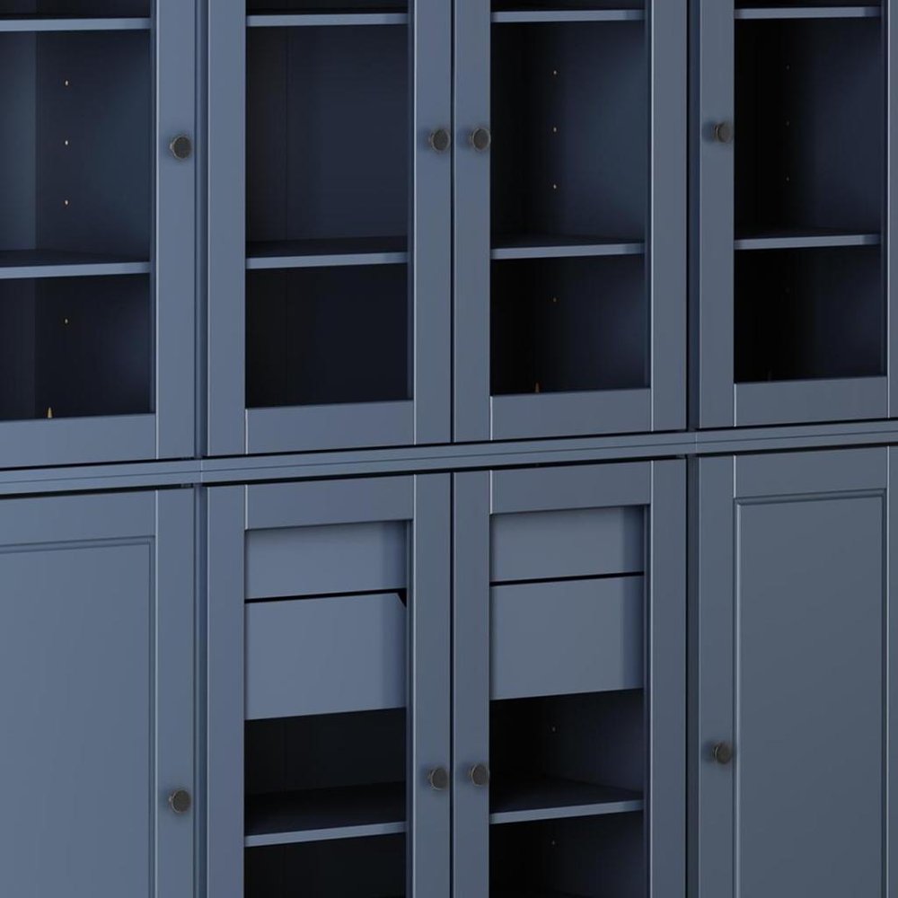 French Blue Solid Wood 8 Two Drawer Pantry or Storage Closet - 72-inch