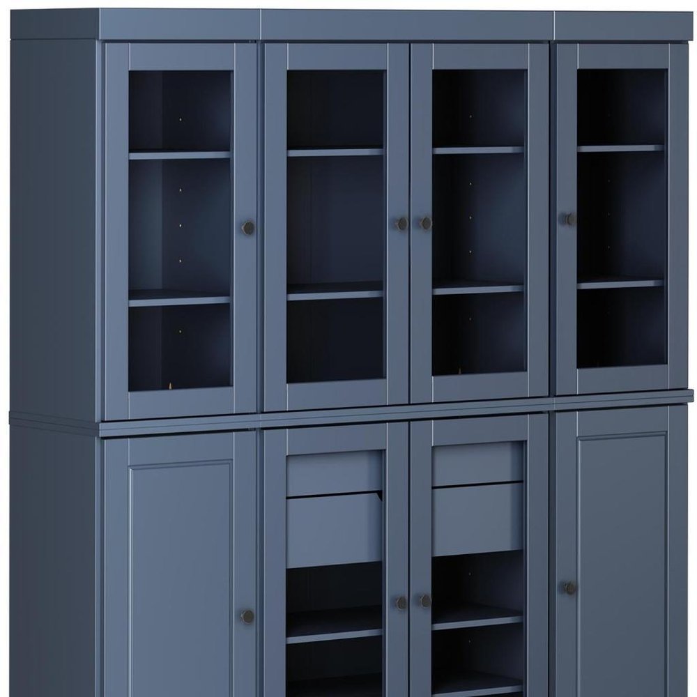 French Blue Solid Wood 8 Two Drawer Pantry or Storage Closet - 72-inch