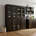Espresso Solid Wood 8 Two Drawer Pantry or Storage Closet - 72-inch
